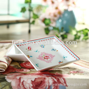4.75 Inches Elegant Fine New Bone China Small Square Dish of Mary Garden
